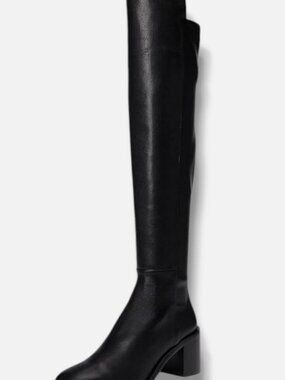 Stuart Weitzman Women's Black 5050 Finn Leather Boot Shoes Size 8B